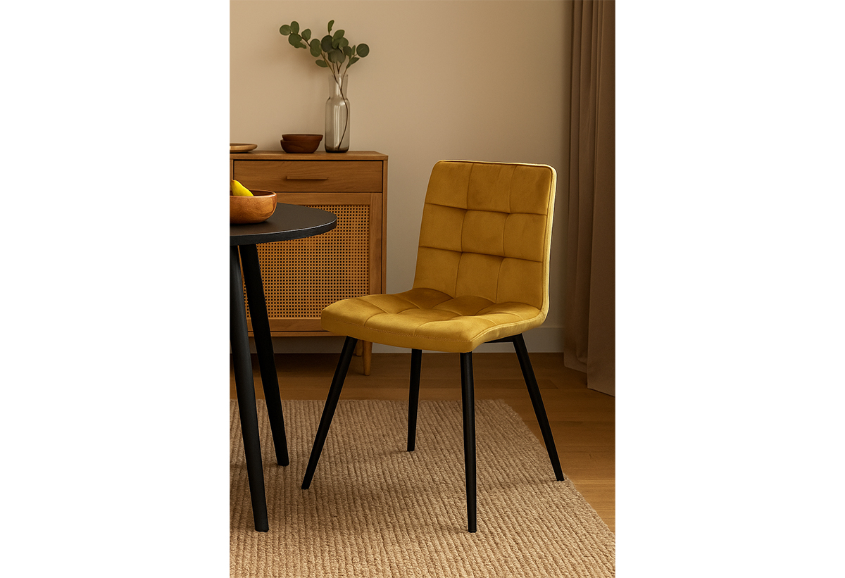 Απεικονίζεται η καρέκλα σε δωμάτιο.